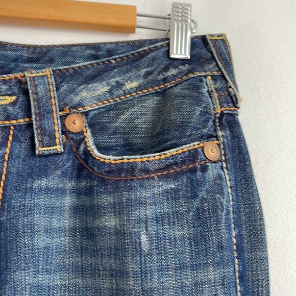 True Religion low rise flared dark wash flared denim jeans sz 29 - Picture 3 of 9